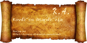 Kovács Atanázia névjegykártya