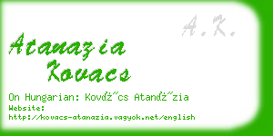 atanazia kovacs business card
